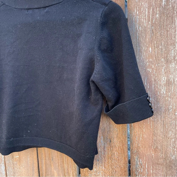 89th & MADISON Women’s Cropped Black Open Front Sweater 3/4 Sleeve Size Small - Picture 8 of 10